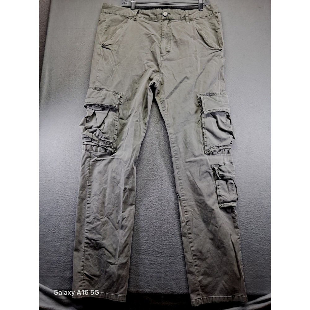 JNCO Men Cargo Pants Pockets Size 36 RN# 139815 Light Green